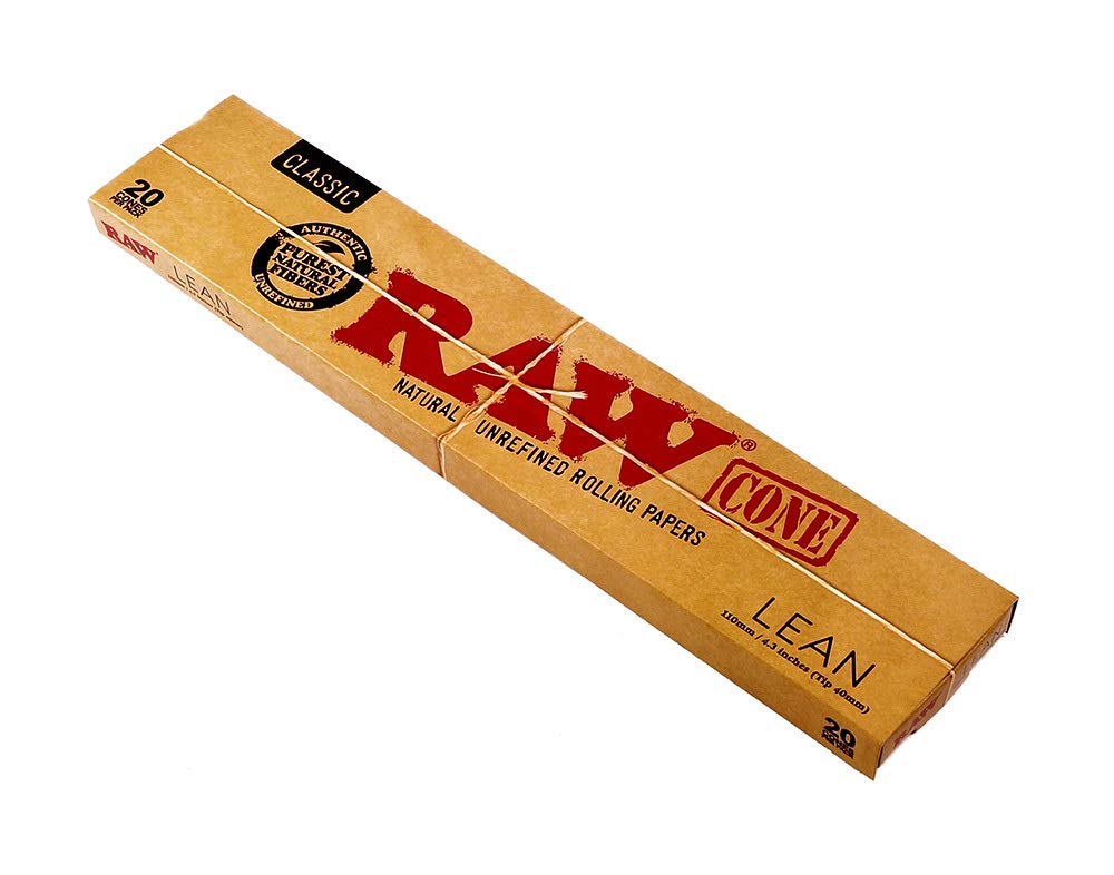 RAW Classic Cone Lean 20 Slim Pre Rolled Cones Per Pack 3 Packs (60 Cones)