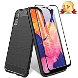 [Screen Protector with Case] TopACE for Samsung Galaxy A10e Screen Protector with Built-in Samsung Galaxy A10E Case with Replacement Warranty (Black)