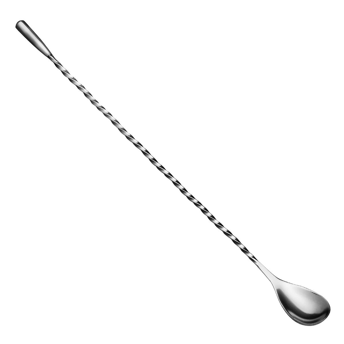 Tom Fox 12406L Cocktail Mixing Spoon Twisted with Knob, 31cm, Stainless Steel