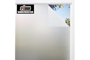 GORILLA GRIP Gorilla Guard Window Privacy Film, Removable Two Way Sun Blocking, Reusable No Residue Stickers, Strong Static Clings to Glass Windows, Decorative Bathroom Door Coverings, 17.5 x 78.7 Inch, Frosted