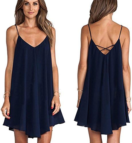 New Summer Sexy Women Sleeveless Party Dress Evening Cocktail Casual Mini Dress (S)