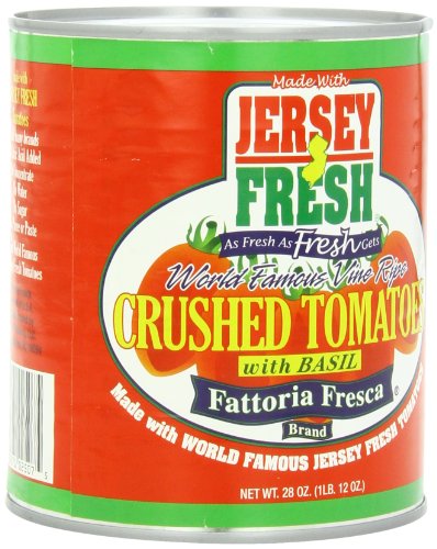 Jersey Fresh Crushed Tomatoes with Basil, Fattoria Fresca, 28 Ounce (Pack of 12)