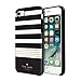 kate spade new york Protective Hardshell Case for iPhone 8, iPhone 7 & iPhone 6/6s - Stripe 2 Black/White/Gold Foil