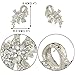 EVER FAITH Wedding Silver-Tone Bowknot Flower Clear Austrian Crystal Brooch