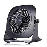 Desk Personal Fan USB Table Portable Fan(2 Speed, 4 Inch,Quietness)(Black)
