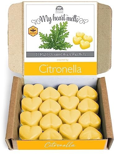 Citronella Wax Melts: 16 x 5g Heart Shaped Scented Wax Melts, Cruelty & Plastic Free, Candle Alternative — image 1