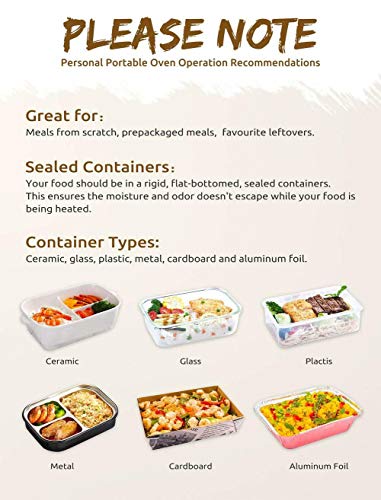 Portable Oven Personal Food Warmer for Prepared Meals Lunch Warmer Reheating at work For Office Working, Truckers,Outdoors Travel, Camping 110V (blue)