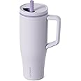 KISSKIND 40 oz Tumbler with Handle and Straw | 100% Leakproof Insulated Tumbler with Lid and Straw | Stainless Steel Water Bottle | Cup Holder Friendly Base | Lavender