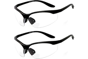 grinderPUNCH ANSI Z87 Bifocal Safety Reading Glasses Impact Resistant Magnifying Readers w/Diopter Bifocal Magnifying Glass