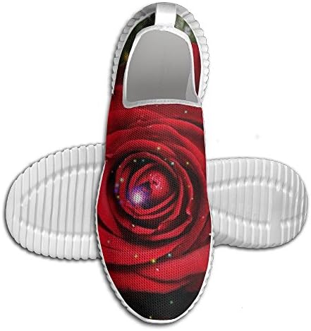 Unisex Flyknit Shoes Red Rose Casual 3DGraphic Sneakers For Men Women's 45