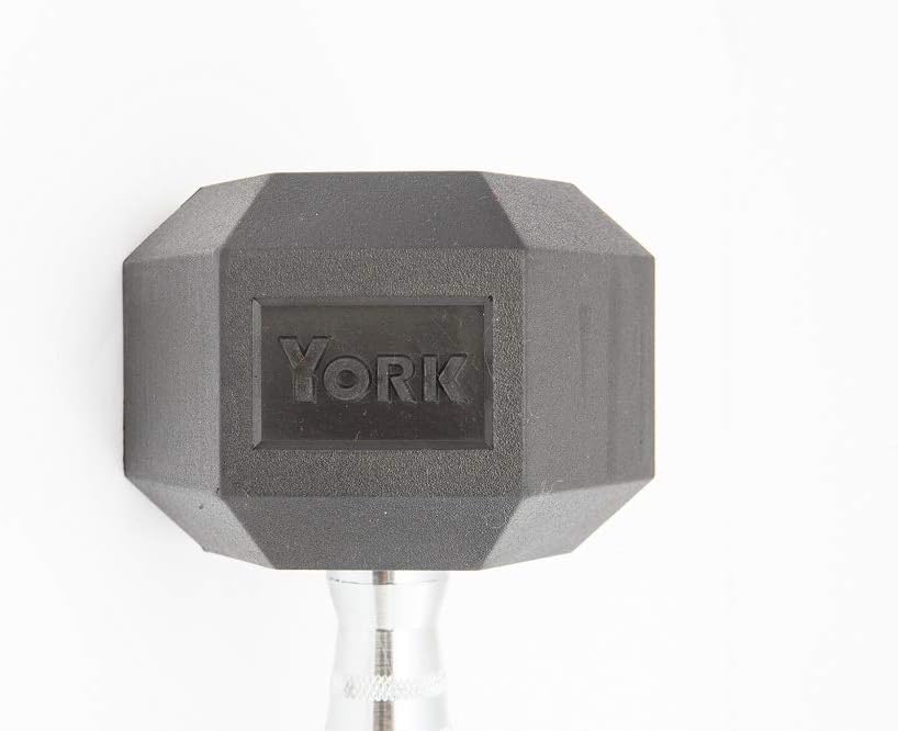 York Barbell Rubber Hex with Chrome Ergo Handle