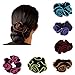Ever Fairy 12 Pack Velvet Hair Scrunchies for Women Hair Ties Elastic Hair Bands Ropes Scrunchy Headband for Girls Hair Accessories (6 Color pack F)