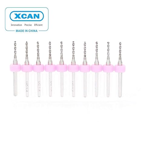 Generic XCAN 10 Pcs 1.4mm Import Carbide PCB Drill Bits Print Circuit Board Mini CNC Drilling Bit Set Woodworking Tools
