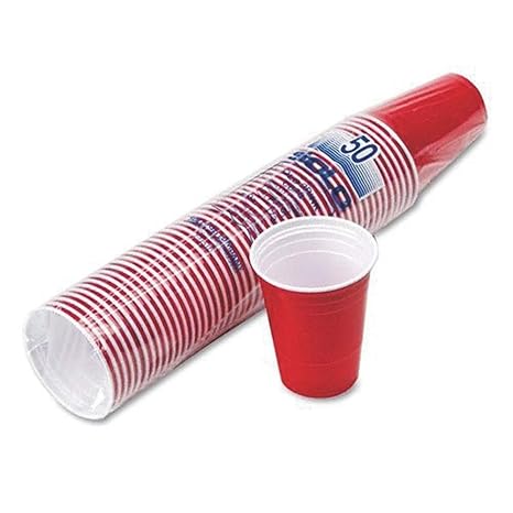 Solo Red American Plastic Party Cups 16oz / 473ml - Pack of 50