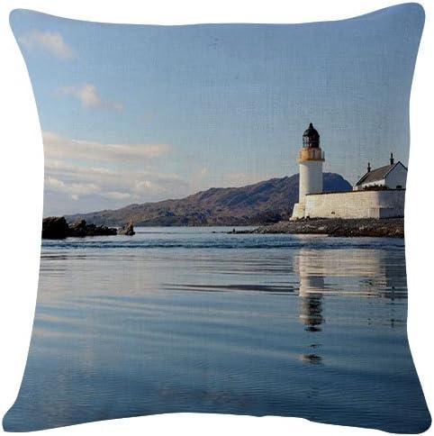 SHOBRILF 18x18 Inches Plush Cushion Covers Throw Pillowcases - Sea A Lighthouse - Super Soft Fashion Simple Decorative Pillowcases