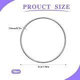 KALIONE 10 Pcs 2 Inch Metal Rings Craft Hoops for Macrame Dream Catchers Silver view 2