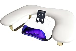 Yizhuo Ergonomic Nail Arm Rest with Adjustable Phone Holder - Comfortable Hand Rest for Manicure Professional Manicurist Hand Rest for Relaxing Viewing Experience During Nail Art