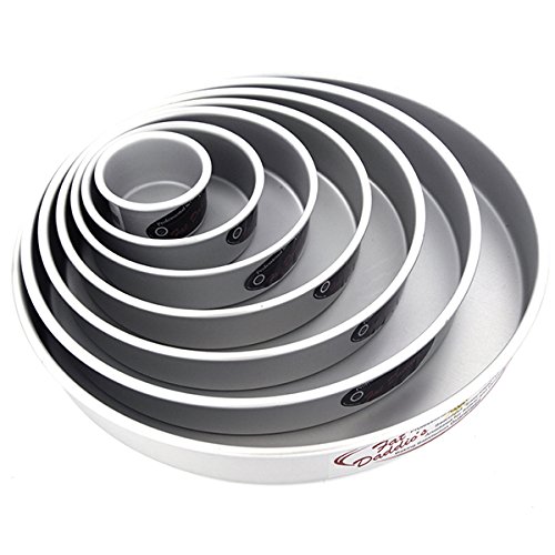 Click Here to See More Images Cake Pan Set of 7, Round 2 Inches Odd (3 to 15 Inches) by Fat Daddio's