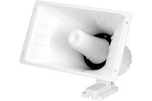 QWORK Power Horn Speaker, 100W 8 Ohms Indoor/Outdoor PA Speaker, White