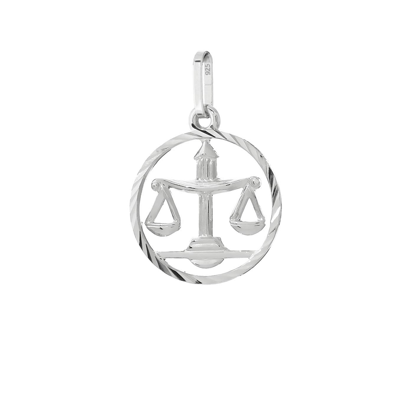 NKlaus Libra star sign 925 sterling silver 15mm chain pendant horoscope Zodiac 9167