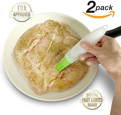 Past Limits Silicone Oil BBQ Squeeze Basting Brush (Green 2-Pack)