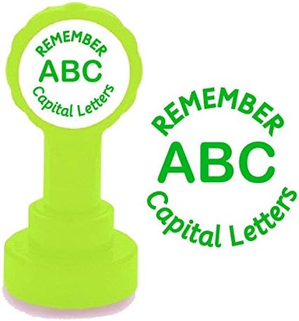 Remember Capital Letters Self-Inking Teacher Stamp - Green ink - 22mm, Self inking. *