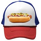 HOT DOG - concession truck fair carnival snack food Mesh Trucker Cap Hat, RWB