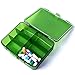 XINHOME 6 Compartment Pill Box Holds Up to 200 Tablets Gasketed & Waterproof (Green)