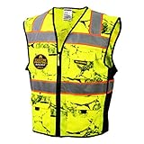 KwikSafety (Charlotte, NC) UNCLE WILLY’S WALL (10 Pockets) Class 2 ANSI High Visibility Reflective Safety Vest Heavy Duty Mesh with Zipper and HiVis for Construction Work HiViz Men Yellow Black L/XL
