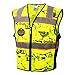 KwikSafety (Charlotte, NC) UNCLE WILLY’S WALL (10 Pockets) Class 2 ANSI High Visibility Reflective Safety Vest Heavy Duty Mesh with Zipper and HiVis for Construction Work HiViz Men Yellow Black L/XL