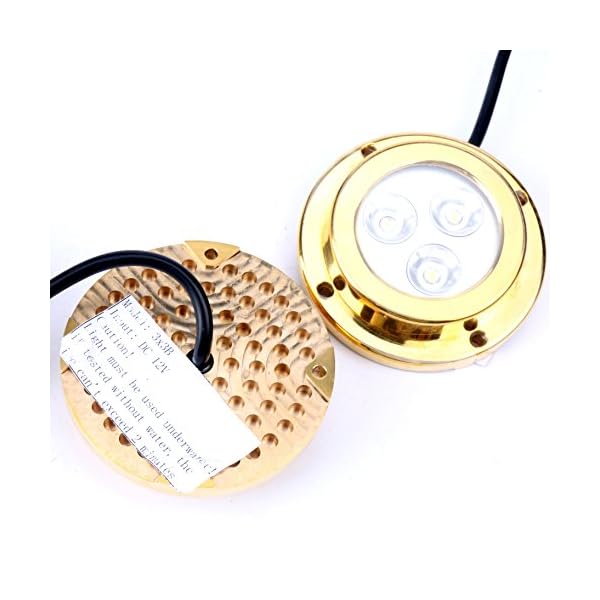 Amarine-made-LED-Underwater-Boat-Surface-Mount-Light-3w-3w-Blue-Bronze-Housing-Waterproof-Ip-68