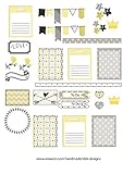 Monthly, Weekly Planner Stickers, Yellow and Grey, sized for Journey Planner, EC and HP, just peel and stick. Choice of glossy or matte.