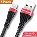 iPhone Charger,VIPFAN lightning Cable,5 Pack 3X3ft 2X6ft Nylon Braided 8 Pin certify lightning to USB charging Cable Cord powerline for iPhone 8 8plus 7 7 Plus 6 6S 6 Plus 5S SE iPod iPad(Black)