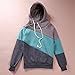 Merryfun Women's Winter Slim Color Block Thick Hooded Sweatshirt