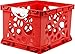 Storex Large Storage and Filing Crate with Comfort Handles, 17.25 x 14.25 x 10.5 Inches, Red/White, Case of 3 (STX61742U03C)