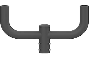 CFY LIGHTING Double Bullhorn Bracket for 2 Lights, 180 Degree Mounting, 2-3/8" Slip Fitter, Steel, Dark Bronze, Pole Mount, 5 Year Warranty