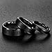 SOMEN TUNGSTEN 6mm Ceramic Black Brushed Comfort Fit Wedding Ring, 8.5