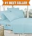 Elegant Comfort 4-Piece Queen- Smart Sheet Set! Luxury Soft 1500 Premier Hotel Quality Wrinkle and Fade Resistant with Side Storage Pockets on Fitted Sheet, Queen, Aqua Blue