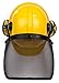 RK Safety Industrial Forestry Chainsaw Safety Helmet Combo Set | Hard Halmet Hat, Hearing Protection Ear Muffs, Mesh Face Shield Visor, Hold Breacket | ANSI and EN Certified (SHC101, Yellow)