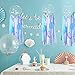 OurWarm Mermaid Dream Catcher for Girls Room Wall Decor, Big Handmade Blue Dreamcatcher with Colorful Feathers for Kids Bedroom Hanging Decor, Under The Sea Mermaid Birthday Baby Shower Party Supplies