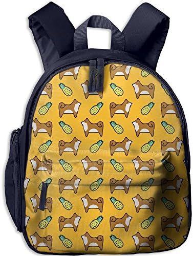 Pineapple Shiba Inu Toddler Kids Backpack Preschool Backpack Navy Mini Backpack
