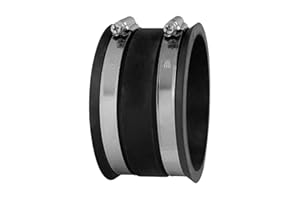 POWERTEC 70149 4 Inch Dust Control Flex Cuff with Steel Hose Clamps, Hose Connector Rubber Cuff Coupler for Woodworking Dust Collection Fittings, Dust Collector Accessories & Machinery, 1 pack