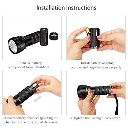 3 Waklyte+Flashlight+Ultraviolet+Blacklight+Detector
