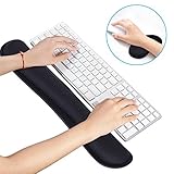 BicycleStore Keyboard Wrist Rest Pad & Mouse Wrist Rest Support Pad Set with Memory Foam for Computer Laptop Easy Typing & Pain Relief (Black)