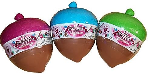 NEW! Set of 3: Woodzeez Bobbleheads Collectibles Series1 - Blind Bag Acorns by Woodzeez
