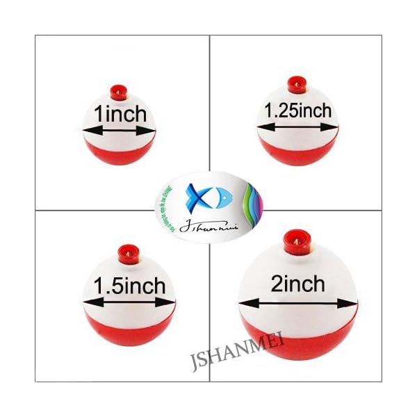 JSHANMEI-25pcspack-Hard-ABS-Snap-on-Floats-Fishing-Tackle-Red-White-Push-Button-Float-Bobbers