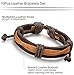 ORAZIO 10Pcs Braided Leather Bracelet for Men Women Wooden Beaded Bracelets Wrap Adjustable