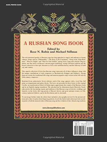 A Russian Song Book Dover Song Collections Rose N Rubin - 