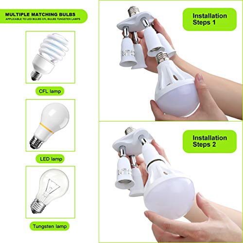 Toplimit Free Swing 4 Port E26 Light Bulb Lamp Socket Adapter Splitter (4 Port) - Thumbnail 5