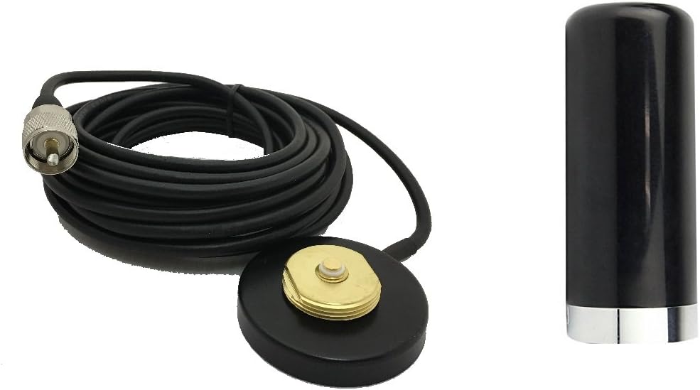 Phantom Antenna with Black UHF Magnetic Mount NMO R2 470-520 MHz Pre-Tuned Low-Profile NMO Antenna Mobile Radio Install kit PL259